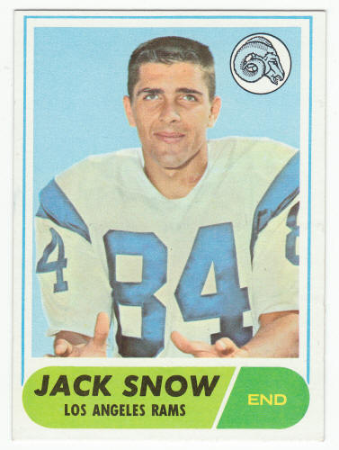 1968 Topps 184 Jack Snow Rookie Card front