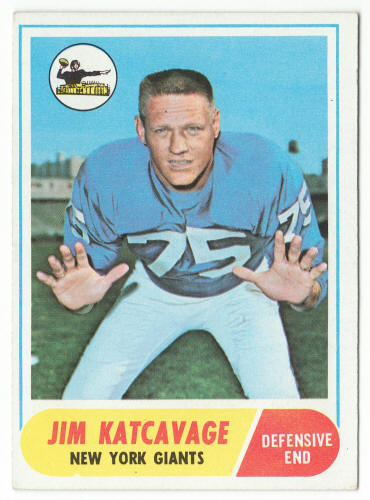 1968 Topps Football #187 Jim Katcavage front