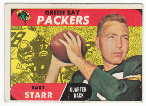 1968 Topps 1 Bart Starr Football Card front
