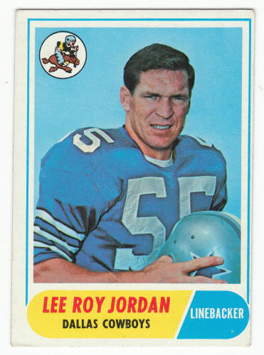 1968 Topps 207 Lee Roy Jordan Football Card front
