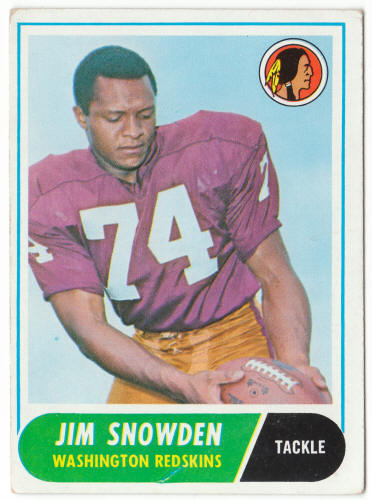 1968 Topps Football #212 Jim Snowden Rookie Card