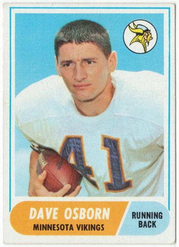 1968 Topps Football #29 Dave Osborn Rookie Card