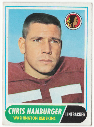 1968 Topps Football 62 Chris Hanburger front