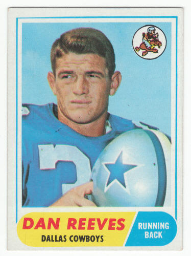 1968 Topps 77 Dan Reeves Football Card front