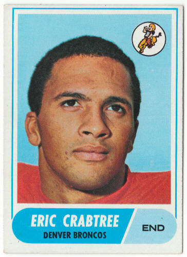 1968 Topps Football #95 Eric Crabtree Rookie Card