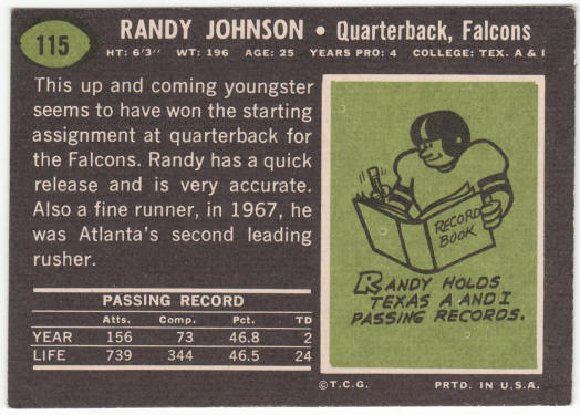 1969 Topps Football #115 Randy Johnson