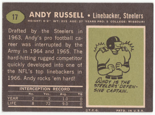 1969 Topps Football #17 Andy Russell