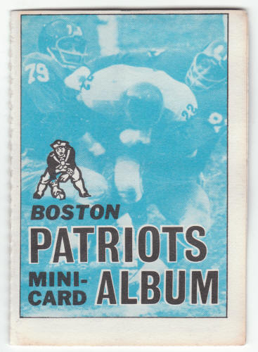 1969 Topps Boston Patriots 4-in-1 Mini-Card Album #17 front