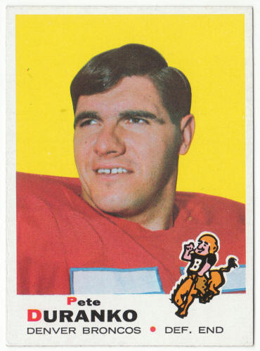 1969 Topps Football #182 Pete Duranko Rookie Card