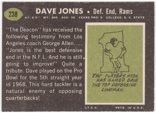 1969 Topps Football #238 Dave Deacon Jones