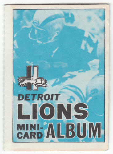 1969 Topps Detroit Lions 4-in-1 Mini-Card Album #6 front