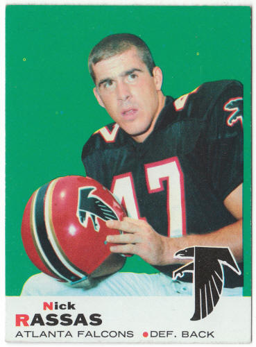 1969 Topps Football #71 Nick Rassas Rookie Card