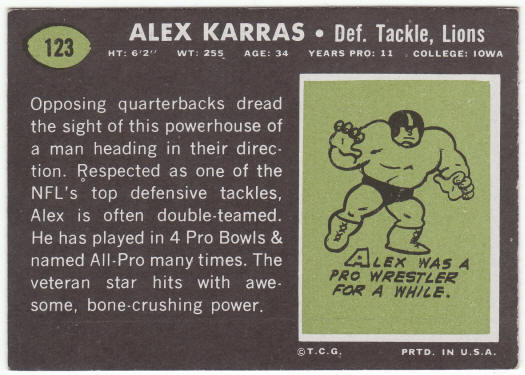 1969 Topps Football #123 Alex Karras