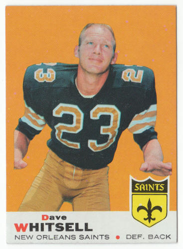 1969 Topps Football Dave Whitsell #14 Card