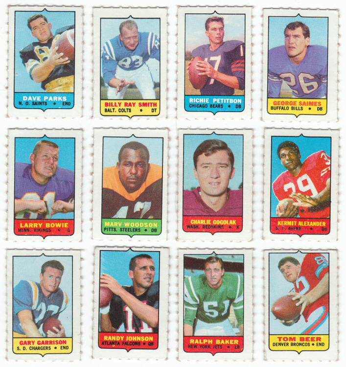 1969 Topps 4 in 1 Football Cards For Sale