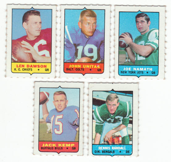 1969 Topps Football 4 In 1 Card Singles