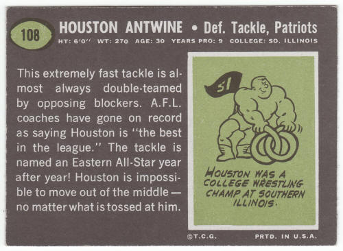 1969 Topps Football #108 Houston Antwine