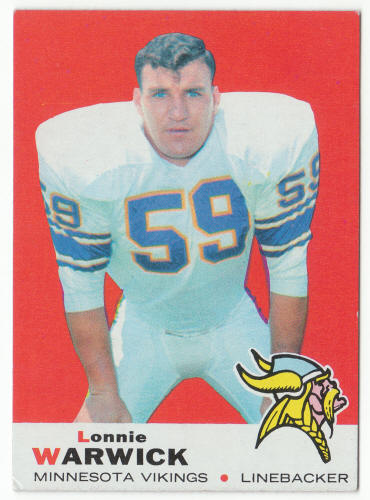 1969 Topps Football #57 Lonnie Warwick Rookie Card front