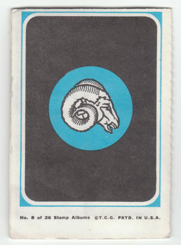 1969 Topps Los Angeles Rams 4-in-1 Mini-Card Album #8 Complete back