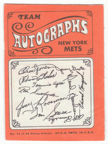 1969 Topps Stamp Album #11 New York Mets back