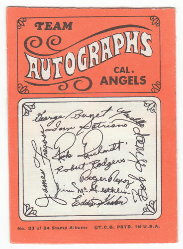 1969 Topps Stamp Album #23 California Angels back