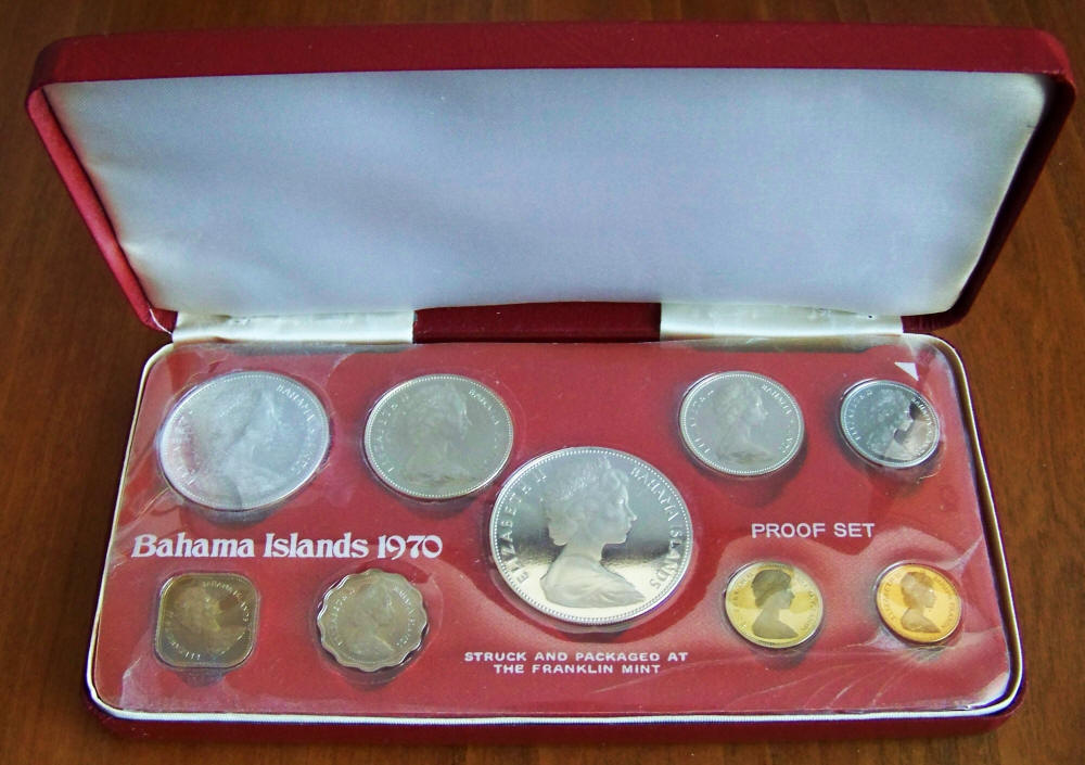 1970 Bahama Islands Proof Coin Set in box
