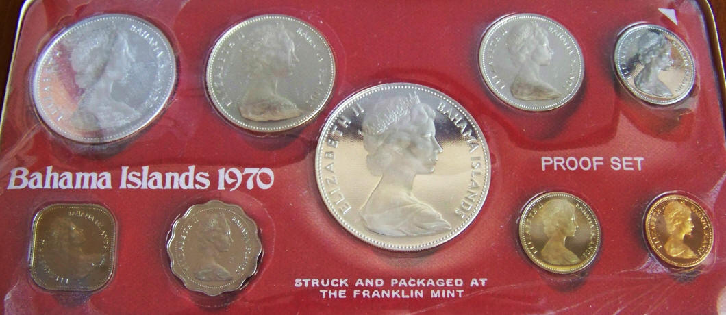 1970 Bahama Islands Proof Coin Set obverse