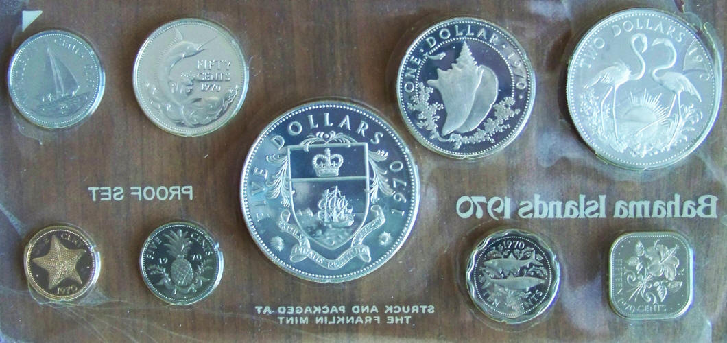 1970 Bahama Islands Proof Coin Set reverse