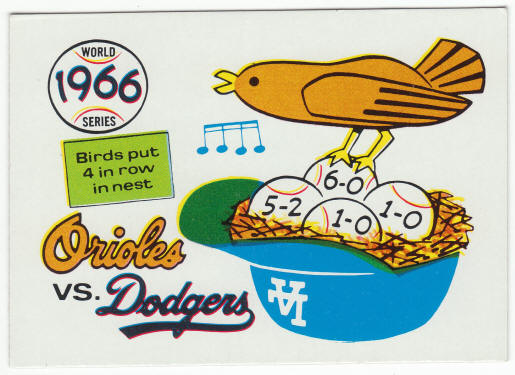 1970 Fleer 1966 World Series Card #63 front