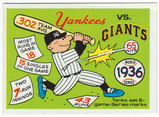 1970 Fleer 1936 World Series Card #33