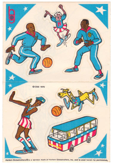 1970 Harlem Globetrotters CBS TV Cartoon General Mills Cereal Premium front
