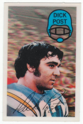 1970 Kelloggs Football Dick Post #19 Rookie Card