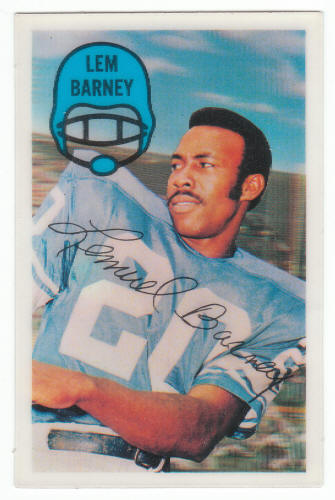 1970 Kelloggs Football Lem Barney #37 Rookie Card