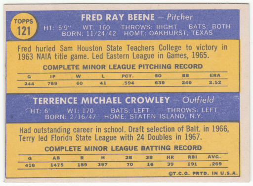 1970 Topps Baseball #121 Baltimore Orioles Rookies