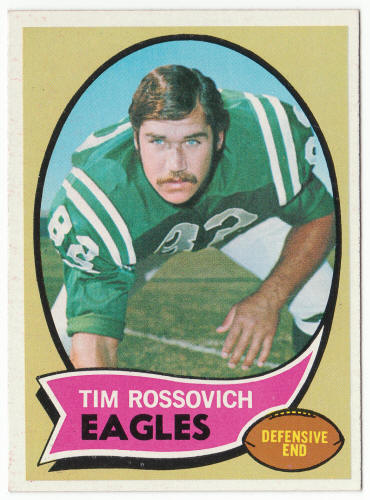 1970 Topps Football #167 Tim Rossovich Rookie Card front