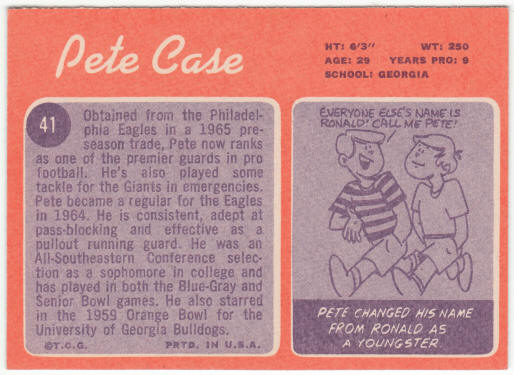 1970 Topps Football #41 Pete Case
