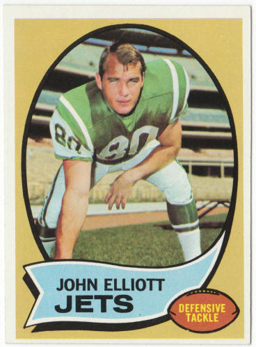 1970 Topps Football #54 John Elliott Rookie Card