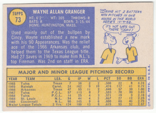 1970 Topps Baseball #73 Wayne Granger
