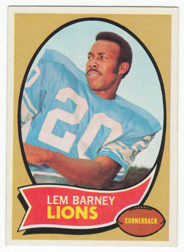 1970 Topps #75 Lem Barney Rookie Card front