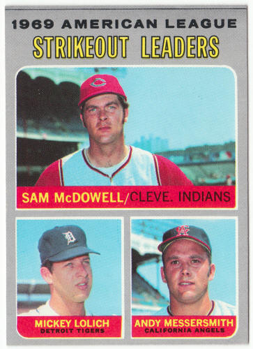 1970 Topps Baseball #72 AL Strikeout Leaders