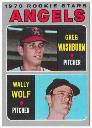 1970 Topps Baseball #74 Angels Rookies Greg Washburn Wally Wolf