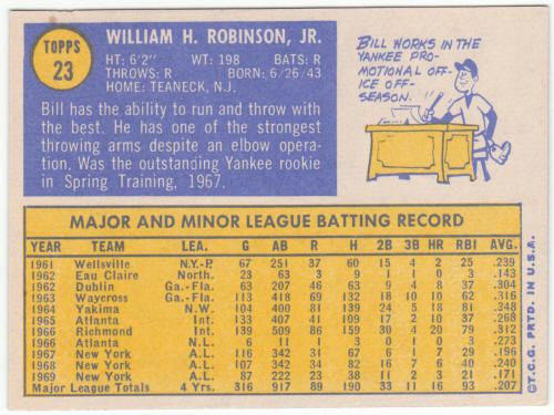 1970 Topps Baseball #23 Bill Robinson