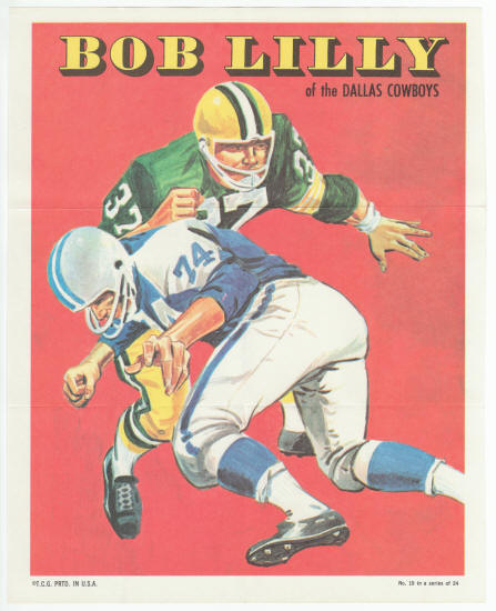 1970 Topps Insert Poster #19 Bob Lilly