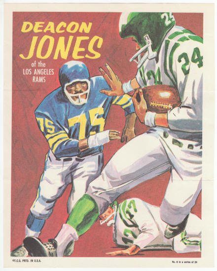 1970 Topps Insert Poster Deacon Jones #8