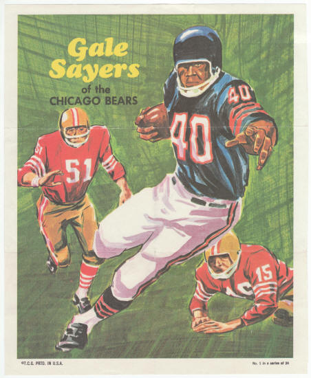 1970 Topps Insert Poster Gale Sayers #1