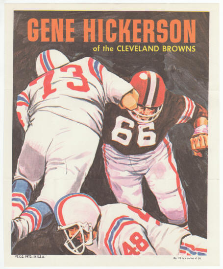 1970 Topps Insert Poster #15 Gene Hickerson