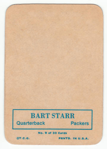 1970 Topps Glossy Insert 9 Bart Starr