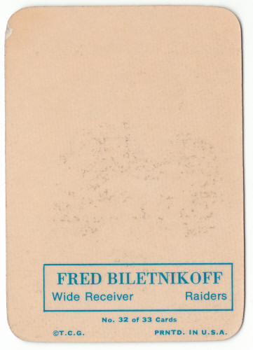 1970 Topps Glossy Insert 32 Fred Biletnikoff
