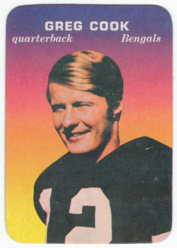 1970 Topps Glossy Insert Greg Cook #23 Rookie Card