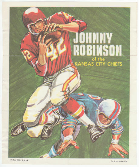 1970 Topps Insert Poster Johnny Robinson #9